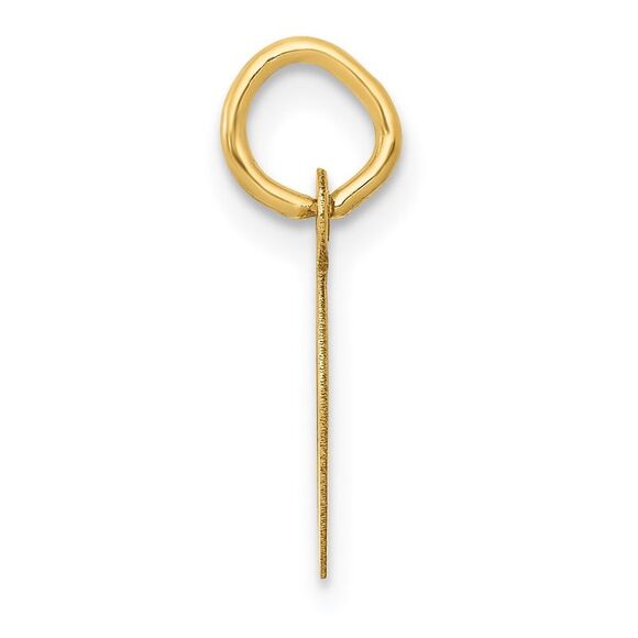 10k Yellow Gold Small Slanted Block Initial D Charm - Picture 2 of 3